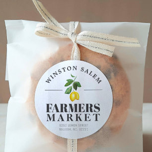 Sticker Rond Saison du citron   Farmers Market Custom City