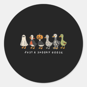 Sticker Rond Saison Éffrayante De L'Oie D'Halloween Éffrayante