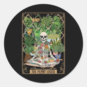 Sticker Rond Saison Éffrayante du squelette de la carte Lover P