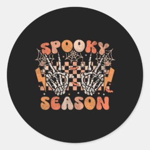 Sticker Rond Saison éffrayante Halloween Squelette Costume Retr