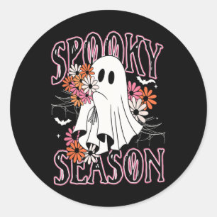 Sticker Rond Saison éffrayante mignonne Fantôme Halloween Costu