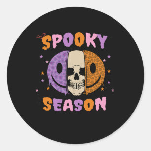 Sticker Rond Saison Éffrayante super Halloween Ghost Boo Smile 