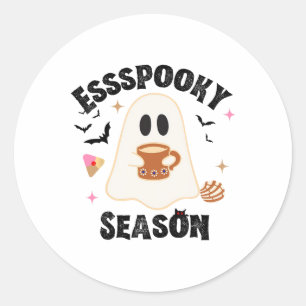 Sticker Rond Saison Espooky Funny Ghost Super Retro Halloween
