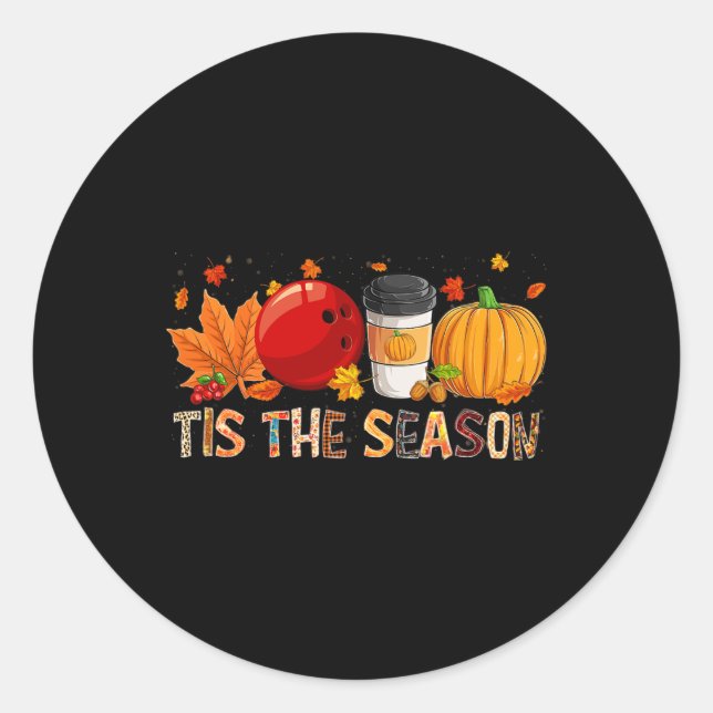 Sticker Rond Saison Leopard Citrouille Bowling Halloween Leaf a (Devant)