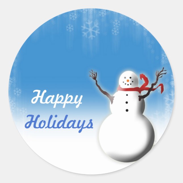 Sticker Rond Saison Noël Design Enveloppe Sceaux (Devant)