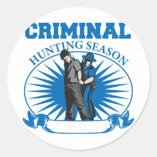 Sticker Rond Saison personnalisée de chasse criminelle personna