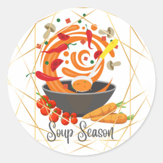 Sticker Rond Saison Soupe à nouveau