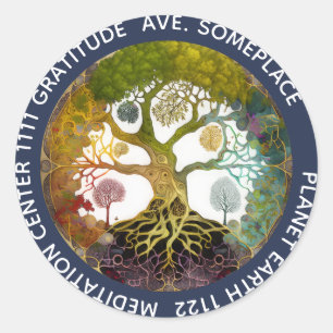 Sticker Rond Saisons Arbre de Vie