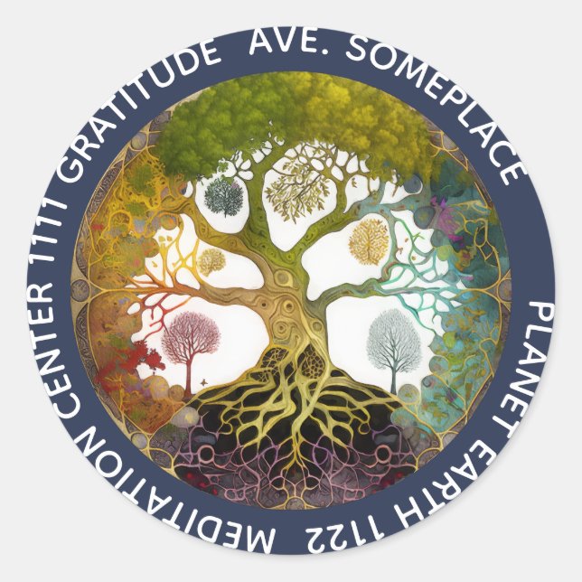Sticker Rond Saisons | Arbre de Vie (Devant)