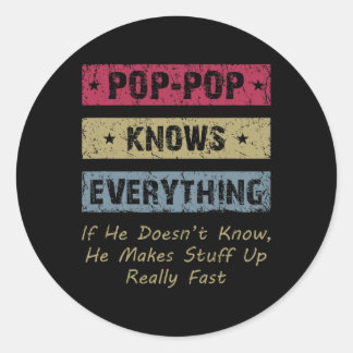Sticker Rond Sait tout s'il ne sait pas pour père
