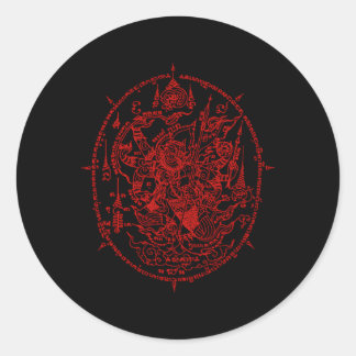 Sticker Rond Sak Yant Thaïlande tatouage magique Thai Tattoos t