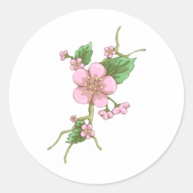 Sticker Rond Sakura Blossoms (Devant)