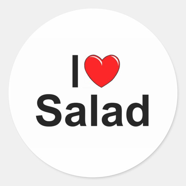 Sticker Rond Salade I Love (Coeur) (Devant)
