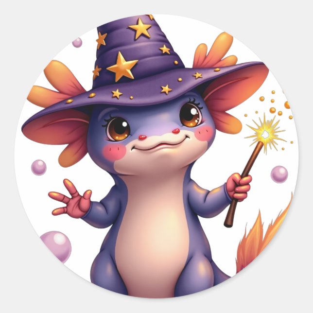 Sticker Rond Salamandre magique (Devant)