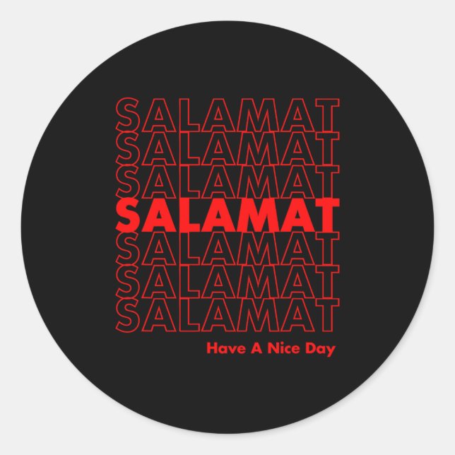 Sticker Rond Salamat Have A Nice Day Filino  (Devant)