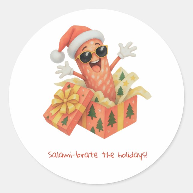 Sticker Rond salamisez les fêtes ! (Devant)