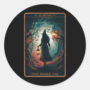 Sticker Rond Salem 1692 Halloween Sorcière Ils Ont Manqué Un Ta