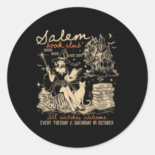 Sticker Rond Salem Book Club Witches Witchy Witch Saison Éffray