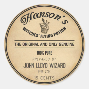 Sticker Rond Salle de bain de sorcière volante de l'apothèque d