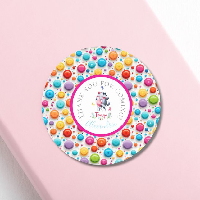 Sticker Rond Salle de bal des loups de bois mignonne dansant le (Créateur téléchargé)