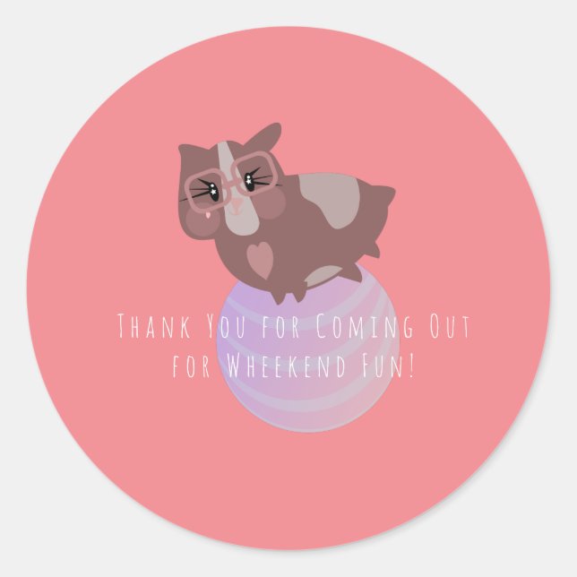 Sticker Rond Salle De Fitness Pour Cochons De Guinée (Devant)