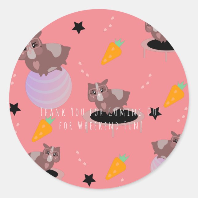 Sticker Rond Salle De Fitness Pour Cochons De Guinée (Devant)