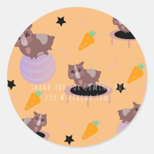 Sticker Rond Salle De Fitness Pour Cochons De Guinée