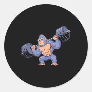 Sticker Rond Salle de sport de musculation Fitness Gorilla Body