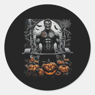 Sticker Rond Salle De Sport éffrayante Skeleton hantée Fitness