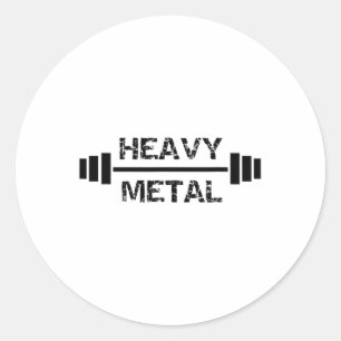 Sticker Rond Salle de sport Heavy Metal Fitness Musculation Bod