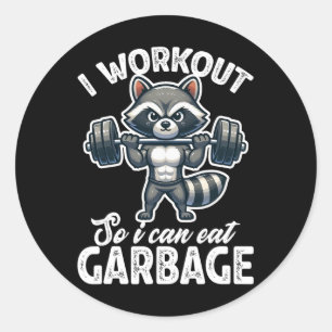 Sticker Rond Salle de sport Je m'entraîne pour pouvoir manger c