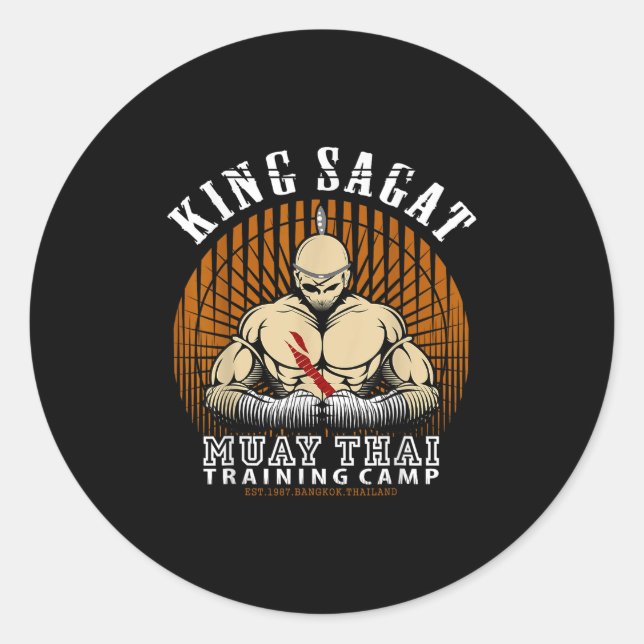 Sticker Rond Salle d'entraînement de boxe thaïlandaise - Cam d' (Devant)