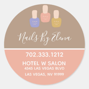 Sticker Rond Salon à ongles minimaliste tendance Colorblock Bus