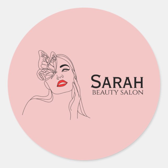 Sticker Rond Salon de beauté (Devant)