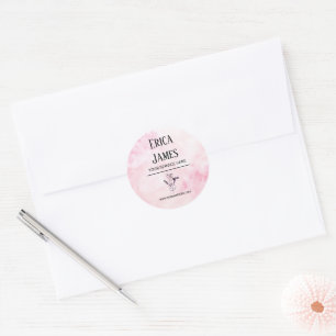 Sticker Rond Salon de beauté aquarelle rose