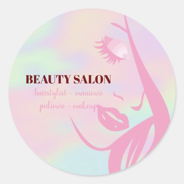 Sticker Rond Salon de beauté Hologram (Devant)