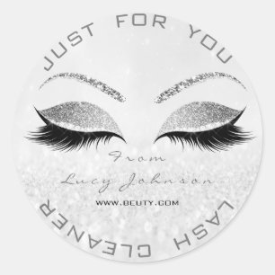 Sticker Rond Salon de beauté Parties scintillant BlancGrey Nett