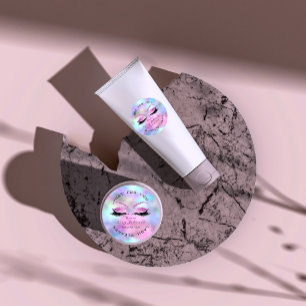 Sticker Rond Salon de beauté Parties scintillant rose Ombre Las