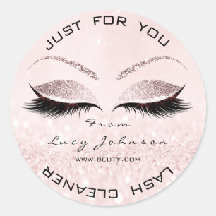 Sticker Rond Salon de beauté Parties scintillant rose Pastel La