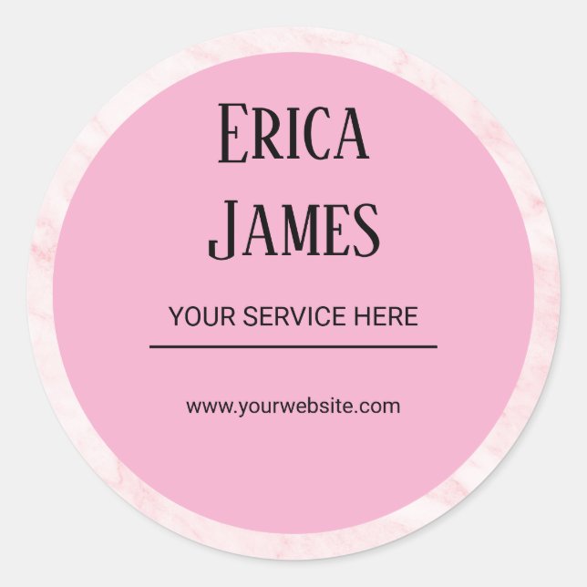 Sticker Rond Salon de beauté Pink Marble (Devant)