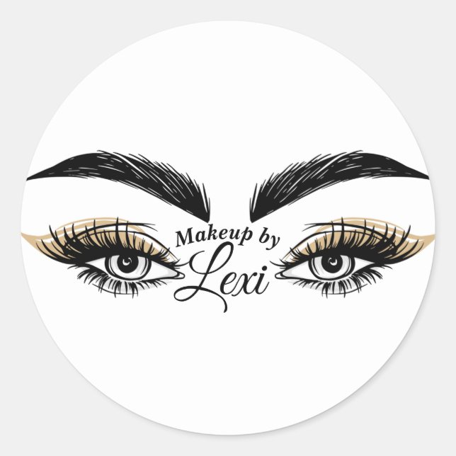Sticker Rond Salon de beauté Pretty Eyes Maquillage Cils (Devant)