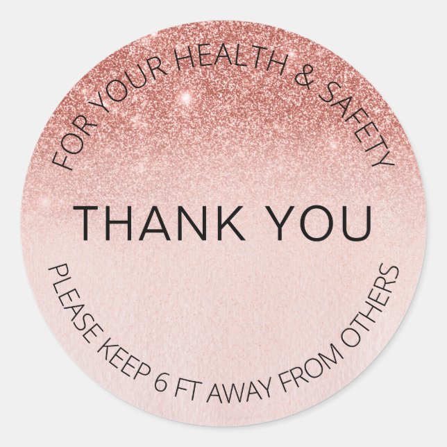 Sticker Rond Salon de la Parties scintillant d'or Rose à distan (Devant)