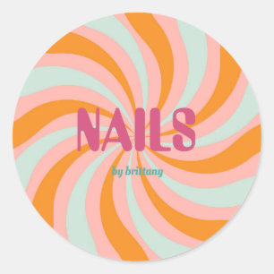Sticker Rond Salon de ongle Motif Dip Swirl