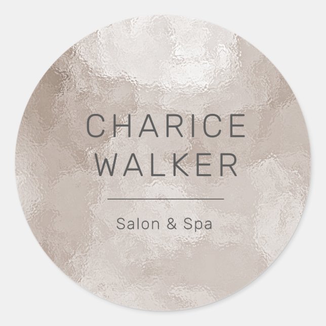 Sticker Rond salon de perles luxueux et monogramme spa (Devant)
