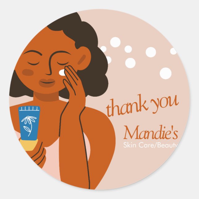 Sticker Rond Salon de soins esthétiques Merci B (Devant)