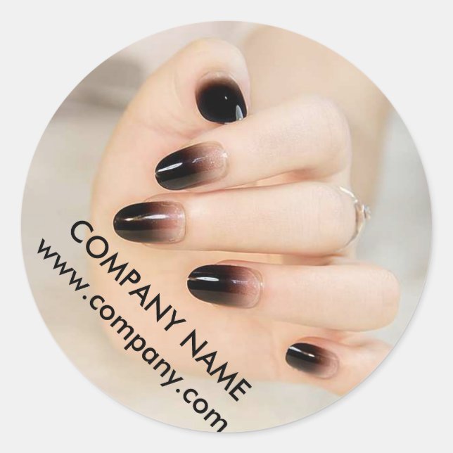 Sticker Rond salon élégant de manucure à ongles (Devant)