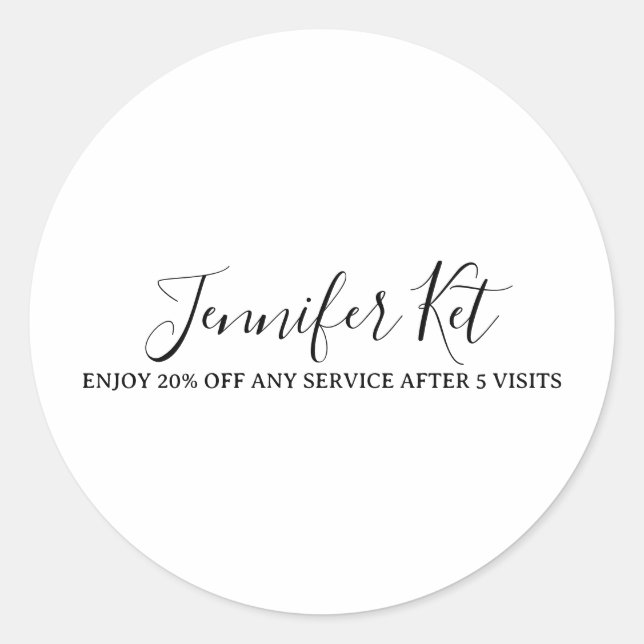 Sticker Rond Salon spa business discount offer website visits a (Devant)
