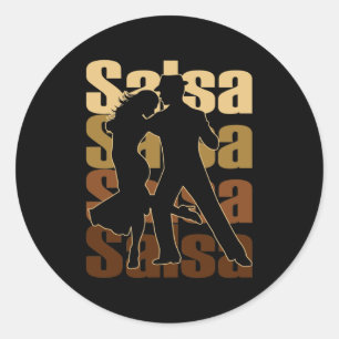 Sticker Rond Salsa Dance pour une musique latine Danser Salsa