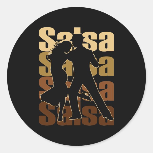 Sticker Rond Salsa Dance pour une musique latine Danser Salsa (Devant)