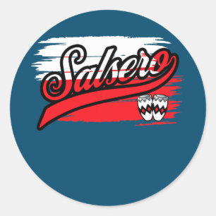 Sticker Rond Salsa Dancer Salsero Pologne Salsero Polska Salsa